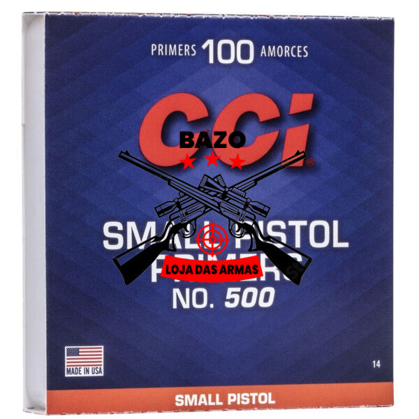 Espoleta CCI SMALL PISTOL NO 500 – Cx 100 2 Espoleta CCI SMALL PISTOL NO.500 – Cx 100