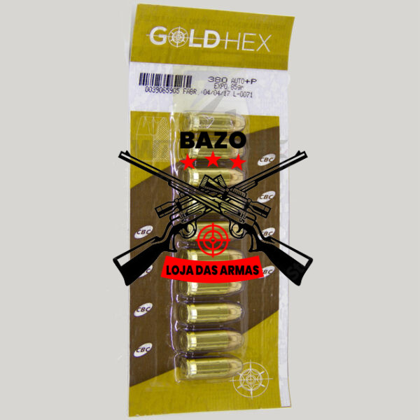 Munição CBC 380 AUTO+P EXPO Gold Hex 85GR Munição CBC 380 AUTO+P EXPO Gold Hex 85GR
