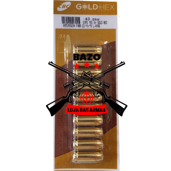 Munição CBC 40 SW EXPO 155GR GOLD HEX