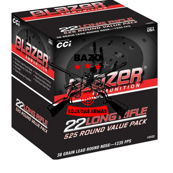 Munição CCI Blazer Cal .22 LR 38GR LRN Cx 525