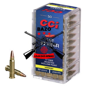 Munição CCI 17HMR TNT HP 17 Grains – Cx 50
