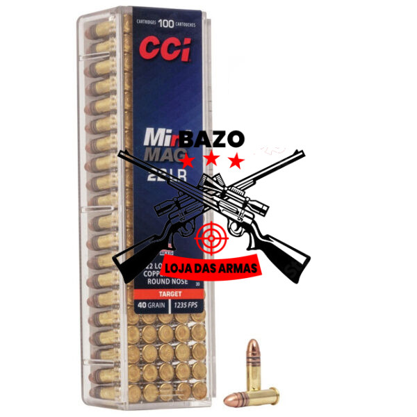 Munição CCI 22LR Mini Mag RN 40 Grains – Cx 100 Munição CCI 22LR Mini Mag RN 40 Grains – Cx 100