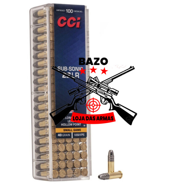 Munição CCI 22LR Subsonica HP 40GR – CX100 Munição CCI 22LR Subsonica HP 40GR – CX100