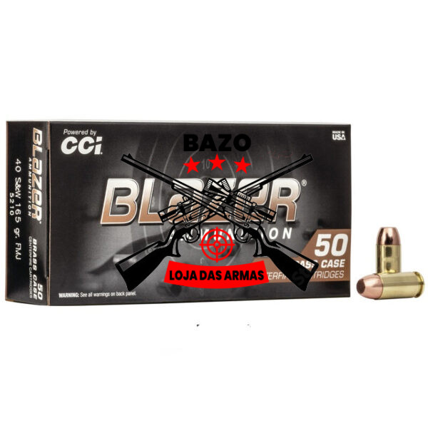 Munição CCI BLASER 40S&W FMJ 165 Grains – Cx 50 Munição CCI BLASER .40S&W FMJ 165 Grains – Cx 50