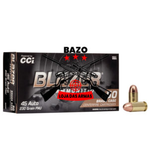 Munição CCI BLASER 45 AUTO FMJ 230 Grains – Cx 50 Munição CCI BLASER .45 AUTO FMJ 230 Grains – Cx 50