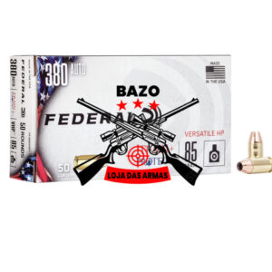 Munição FEDERAL Train + Protect 380 AUTO VHP 85 Grains – Cx 50 Munição FEDERAL Train + Protect 380 AUTO VHP 85 Grains – Cx 50