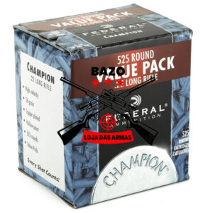 Munição Federal Cal 22 LR 36GR Champion Plated HP Cx 525 Munição Federal Cal 22 LR 36GR Champion Plated HP Cx 525