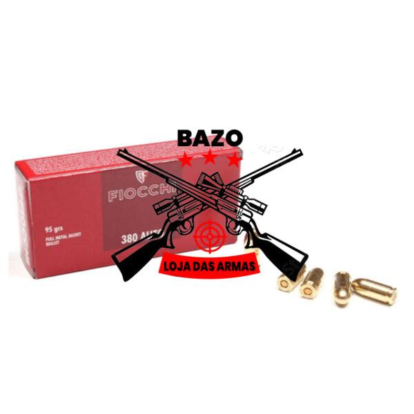 Munição Fiocchi 380 AUTO RNCP 100gr – Cx 50 Munição Fiocchi 380 Auto FMJ 95gr cx 50un